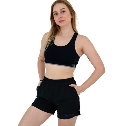 Shorts HUPI Feminino Ella com Bermuda Interno Preto