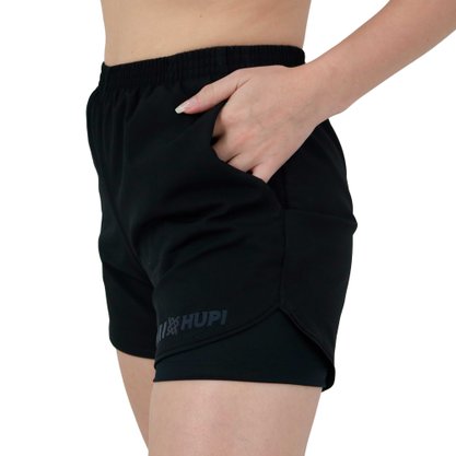 Shorts HUPI Feminino Ella com Bermuda Interno Preto