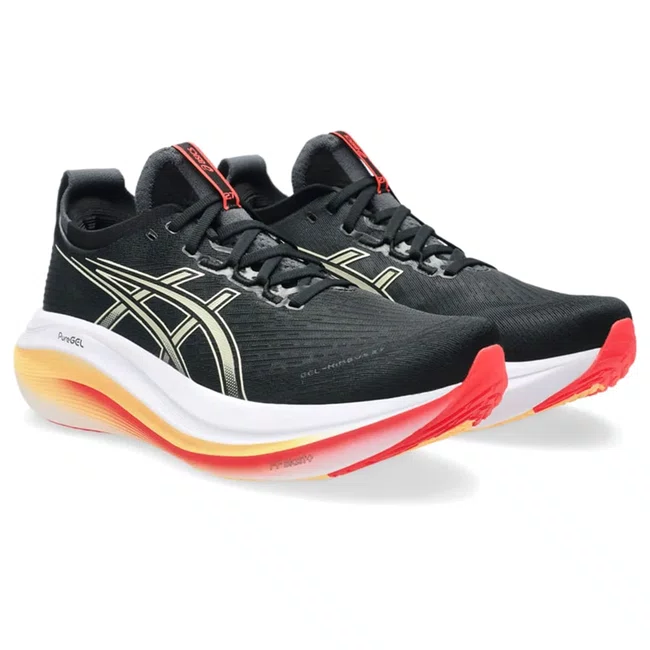 Tênis ASICS GEL-Nimbus 27 Masculino Preto/Laranja