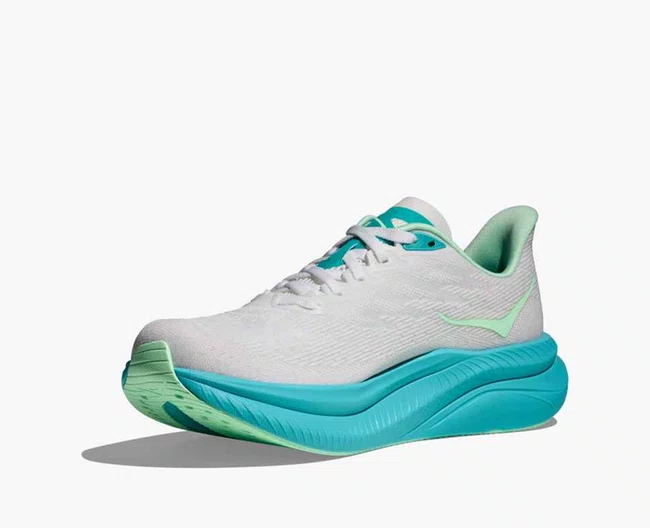 Tênis HOKA Mach 6 Feminino - Branco/Azul