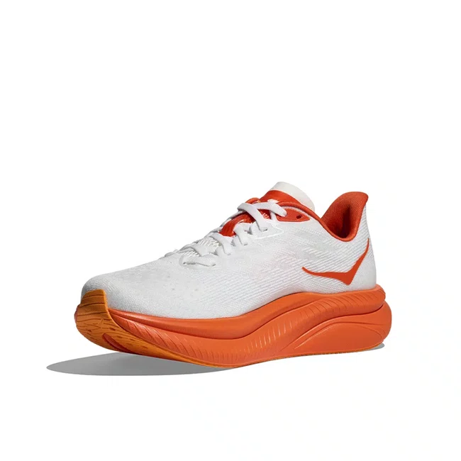 Tênis HOKA Mach 6 Masculino Branco/Laranja