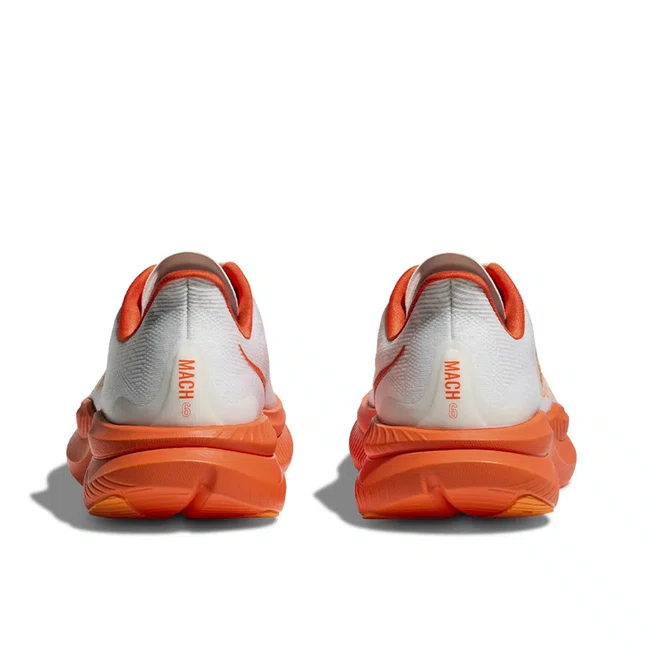 Tênis HOKA Mach 6 Masculino Branco/Laranja
