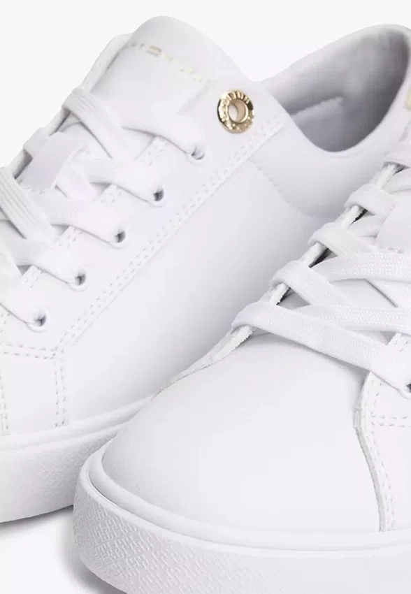 Tênis Tommy Hilfiger Signature Tape Feminino Branco e Dourado