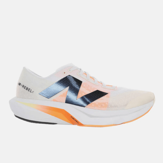 Tênis New Balance Fuelcell Rebel V4 Masculino Branco / Laranja 