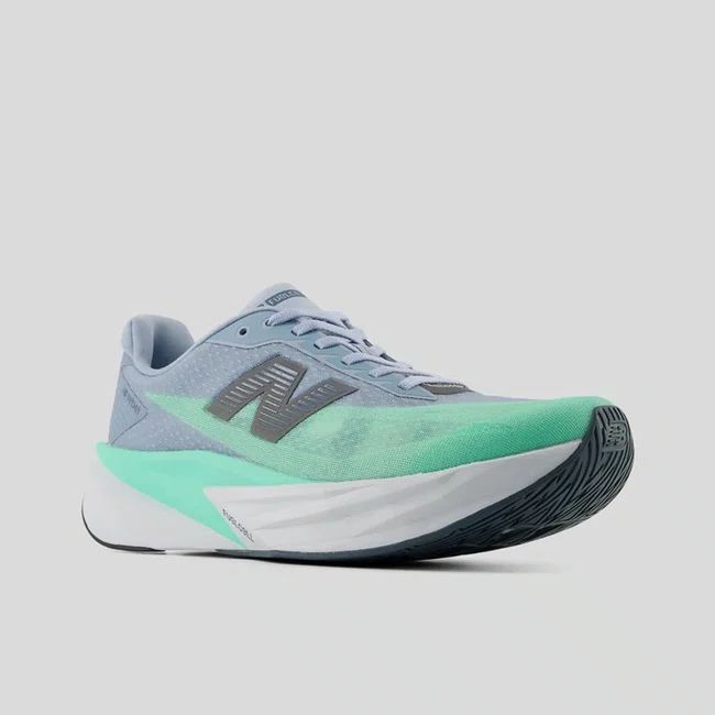 Tênis New Balance FuelCell Rebel v5 Masculino Cinza Azulado e Verde Menta