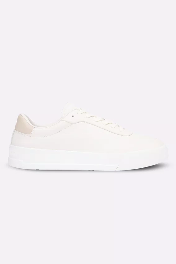 Tênis Tommy Hilfiger Leather Debossed Logo Court Masculino Branco
