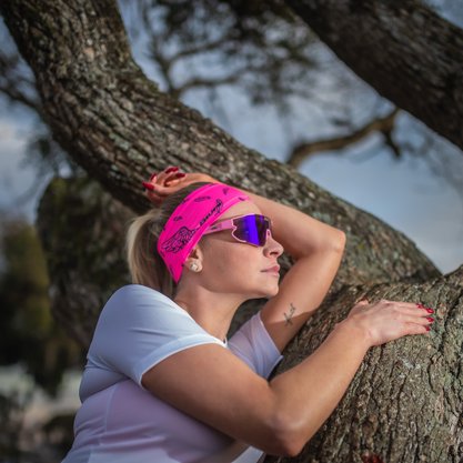 Testeira HUPI Headband Bandana Asas Rosa