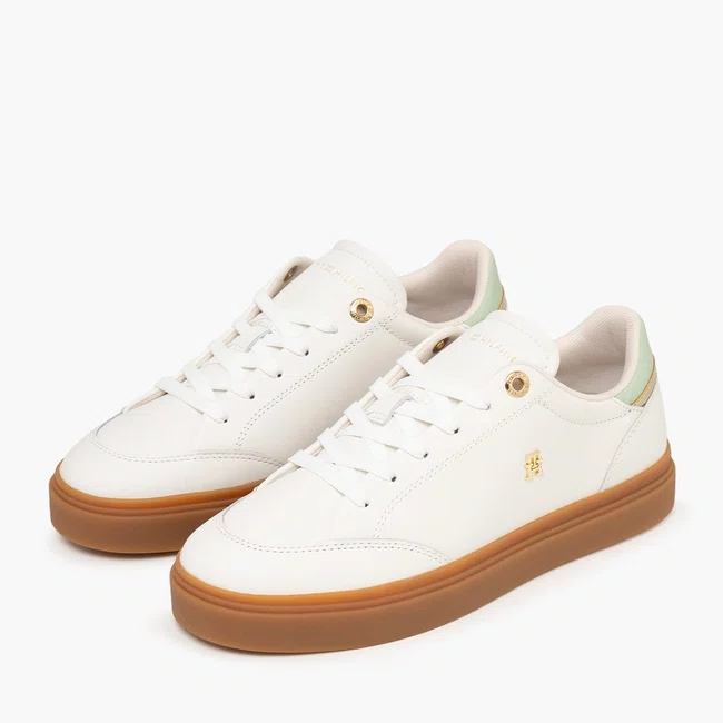Tênis Tommy Hilfiger TH Chic Sneaker Feminino Branco e Verde