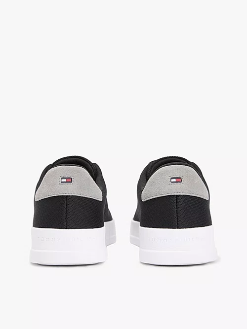 Tênis Tommy Hilfiger Logo Knit Court Masculino Preto