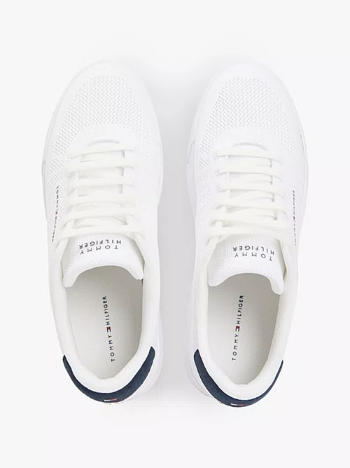 Tênis Tommy Hilfiger Logo Knit Court Masculino Branco