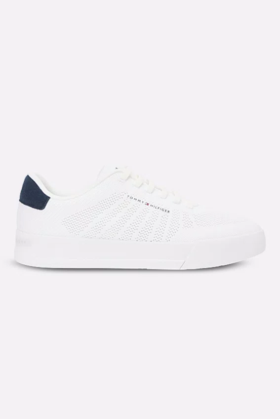 Tênis Tommy Hilfiger Logo Knit Court Masculino Branco