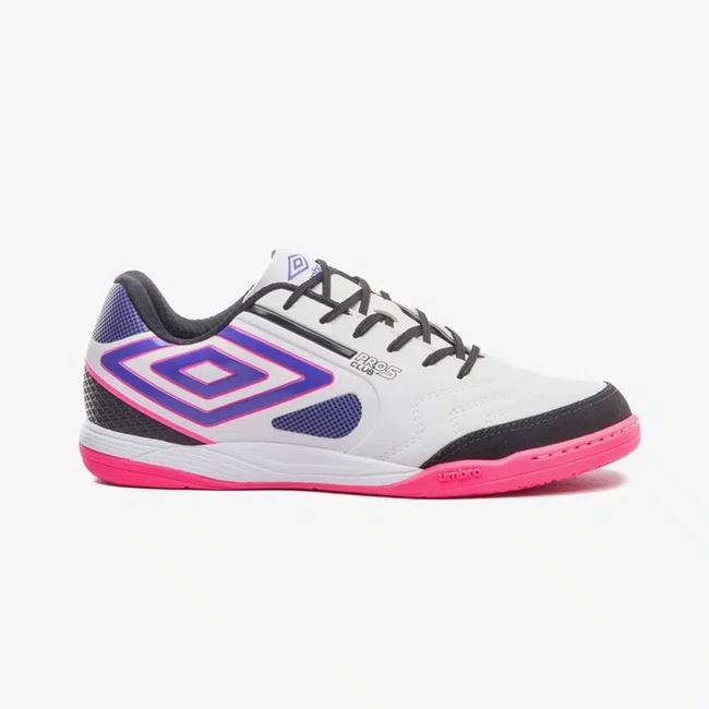 Chuteira Futsal Umbro Pro 5 Bump Club Branco e Preto