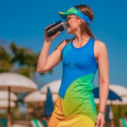 Vestido Beach Tennis Com Shorts Poliéster HUPI Aria