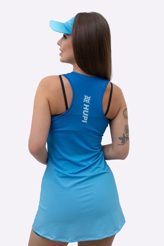 Vestido Beach Tennis Com Shorts Poliéster HUPI Colors Azul