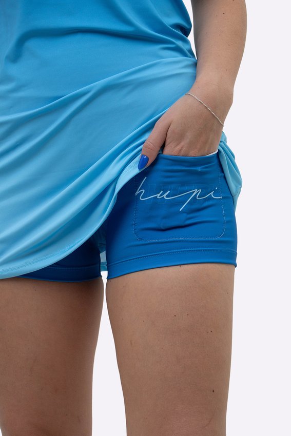 Vestido Beach Tennis Com Shorts Poliéster HUPI Colors Azul