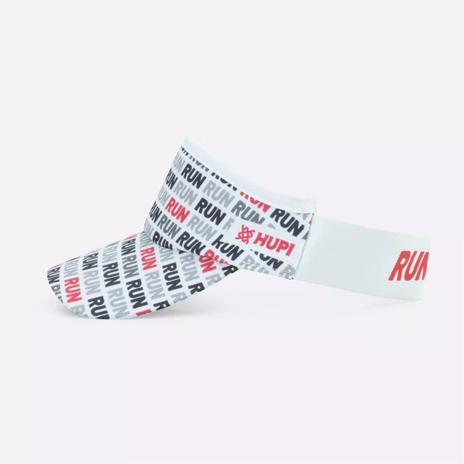 Viseira HUPI Run Loop Branco e Vermelho