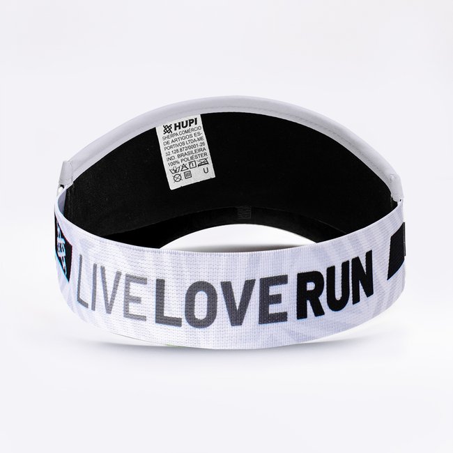 Viseira Para Corrida HUPI Live Love Run Branca