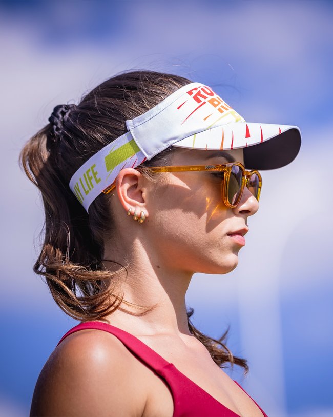 Viseira Para Corrida HUPI Running Run Run Run Branca