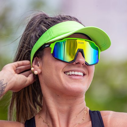 Viseira para Corrida HUPI Verde Flúor