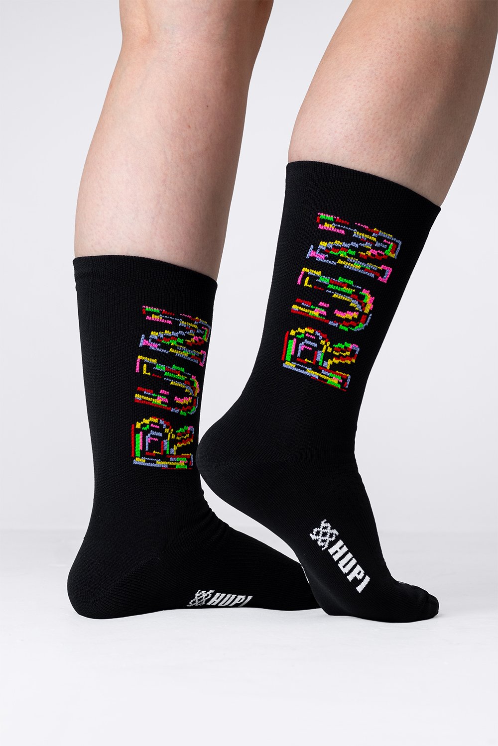 Meia HUPI Run Colors Preto LT- Para Pés Menores