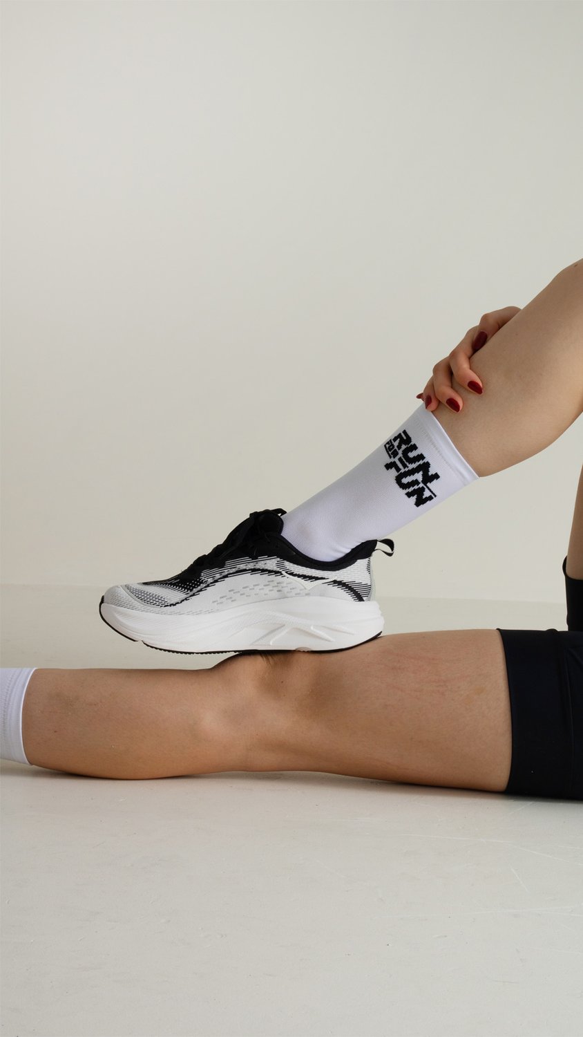 Meia HUPI Run For Fun Branco - LT para pés menores 34-38 Meia HUPI Run For Fun Branco - LT para pés menores 34-38