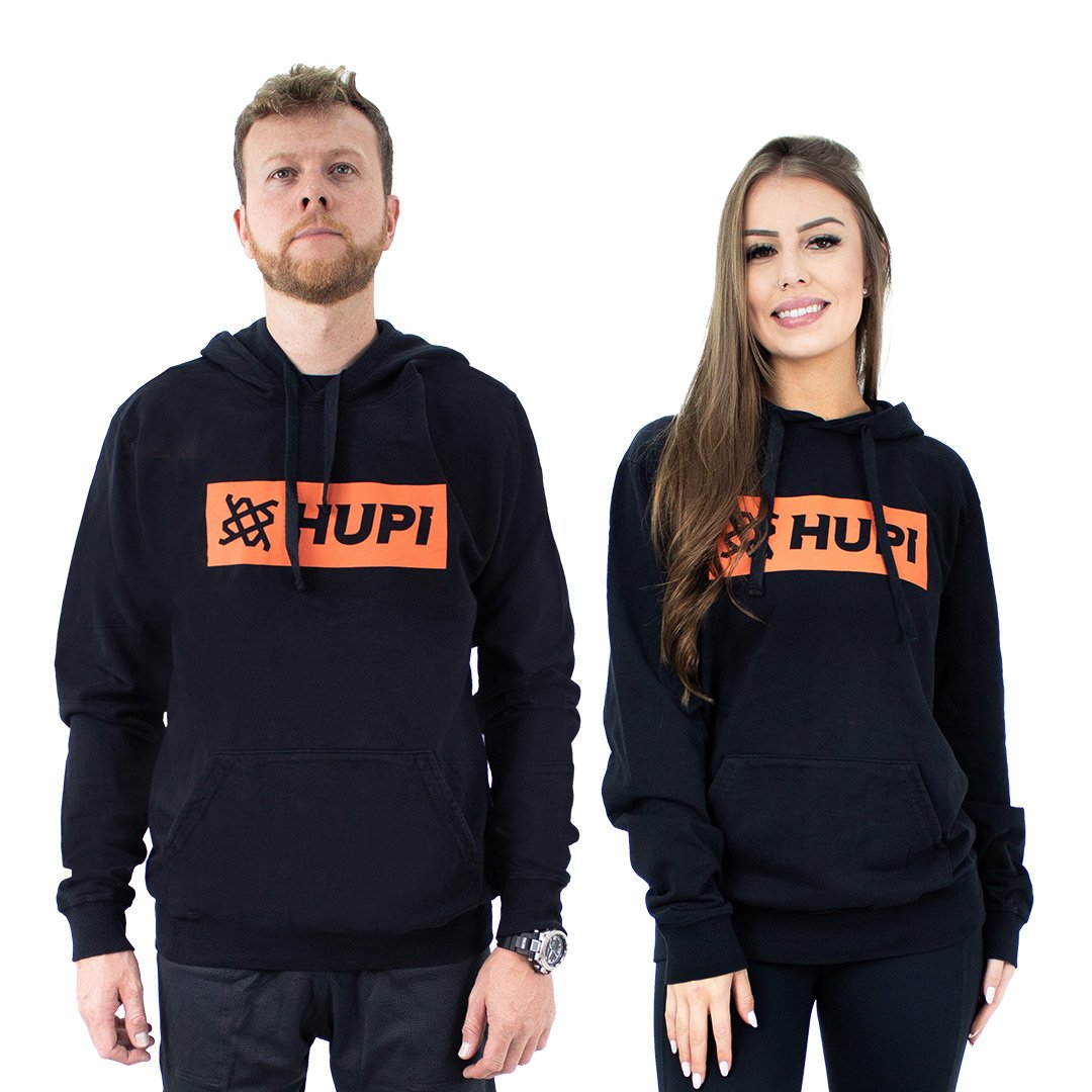 Moletom HUPI Strait Orange Preto Moletom HUPI Strait Orange Preto