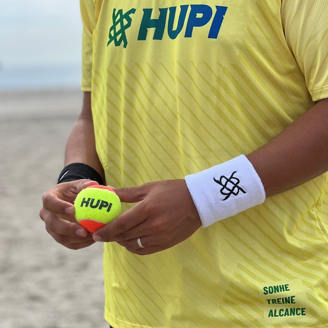 Munhequeira Wristband HUPI Pro Branco Par Munhequeira Wristband HUPI Pro Branco Par