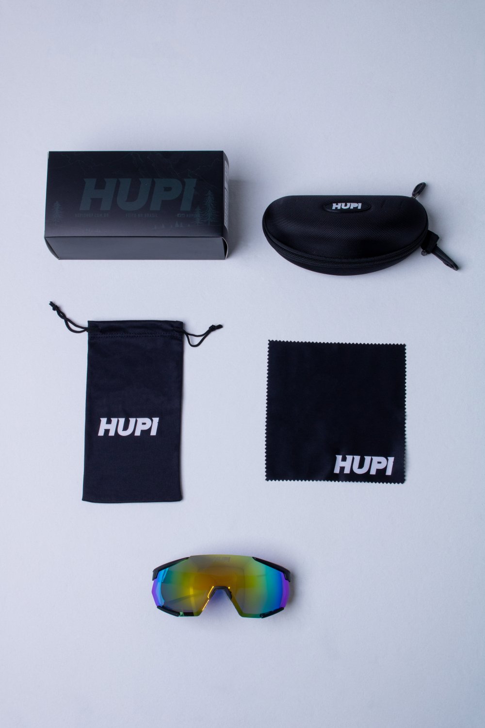 Óculos de Sol HUPI Aspen Armação Preto Lente Dourado Óculos de Sol HUPI Aspen Armação Preto Lente Dourado