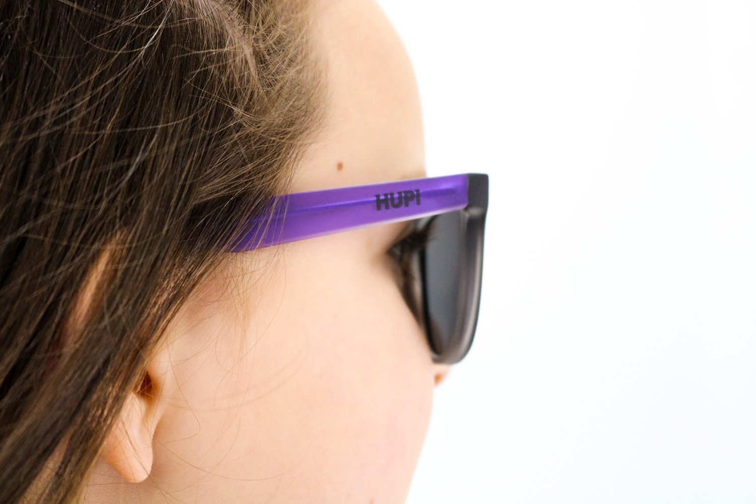 Óculos de Sol HUPI Naja Infantil Preto Fosco/Roxo - Lente Roxo Espelhado