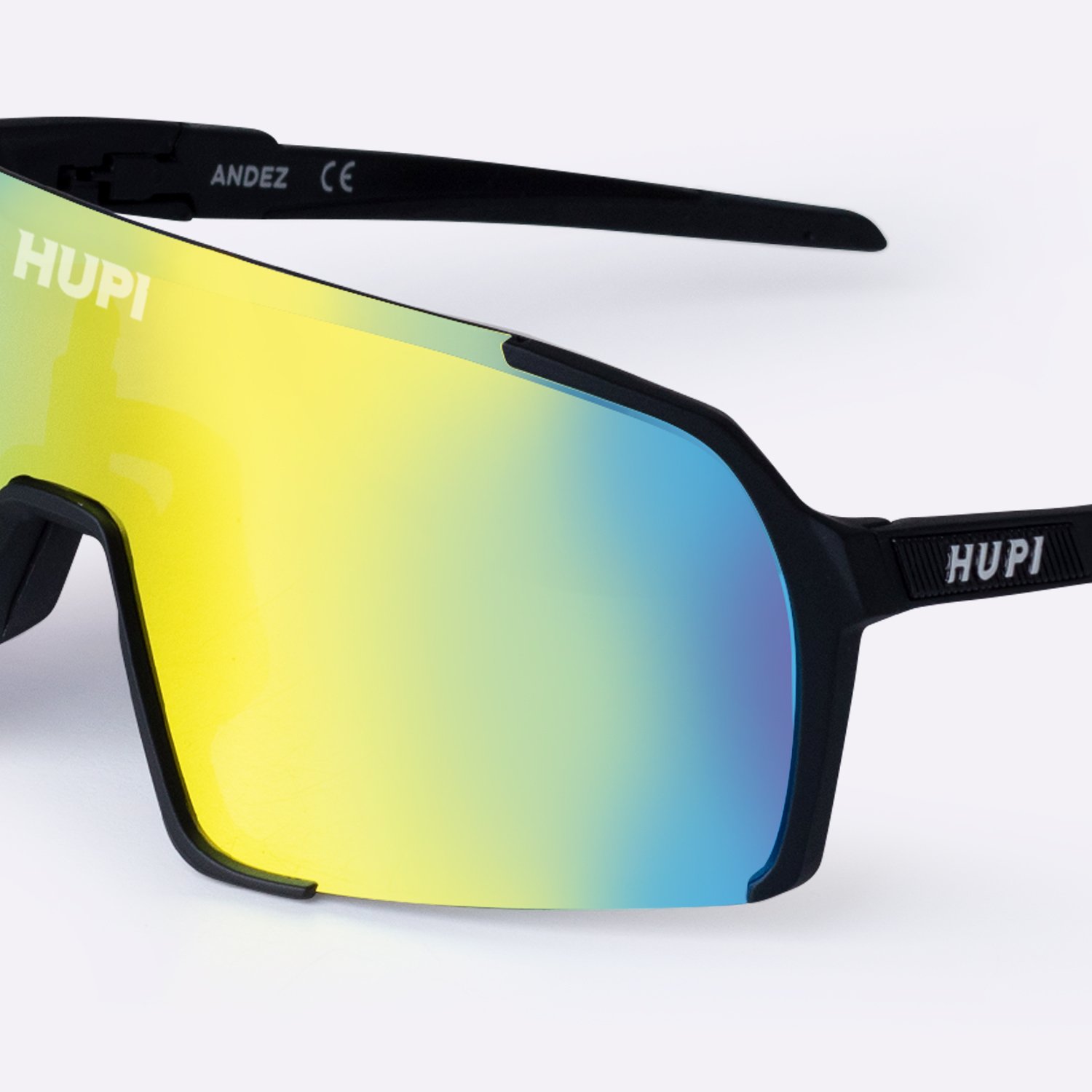 Oculos HUPI Andez Preto - Lente Dourado Espelhado Oculos HUPI Andez Preto - Lente Dourado Espelhado