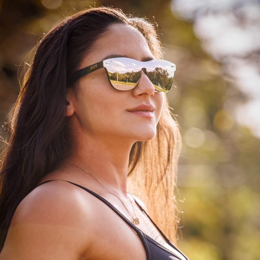 Oculos HUPI Seasons Preto - Lente Rose Espelhado Oculos HUPI Seasons Preto - Lente Rose Espelhado