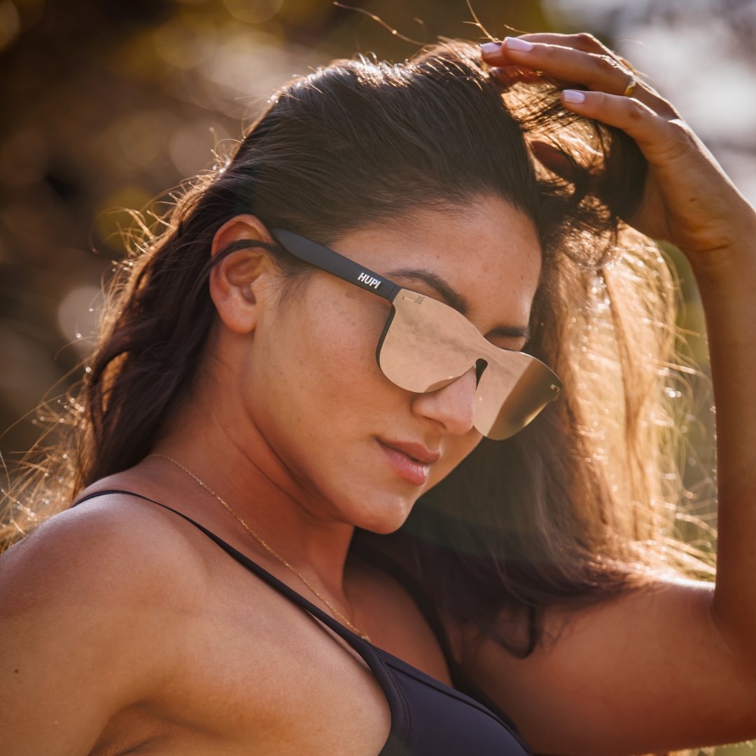 Oculos HUPI Seasons Preto - Lente Rose Espelhado Oculos HUPI Seasons Preto - Lente Rose Espelhado