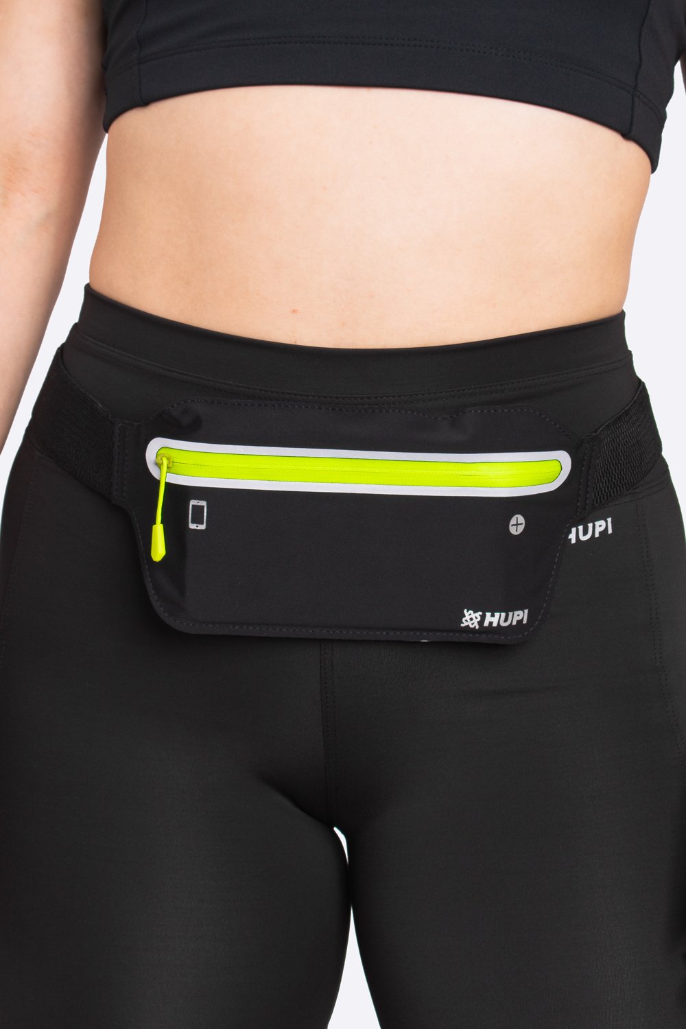 Pochete HUPI Slim Preto Zíper Amarelo Pochete HUPI Slim Preto Zíper Amarelo