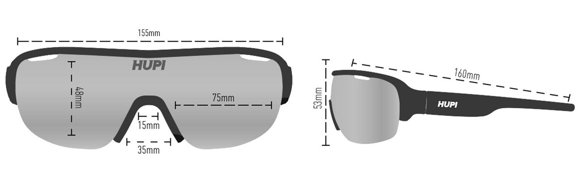 Óculos HUPI Pacer Cristal/Preto - Clip Para Lentes De Grau