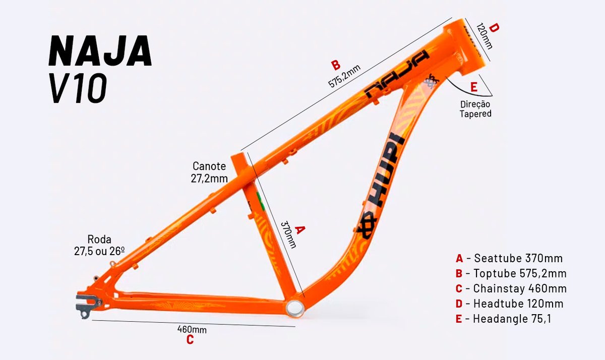 Quadro HUPI Naja V10 Laranja Gancheira Horizontal