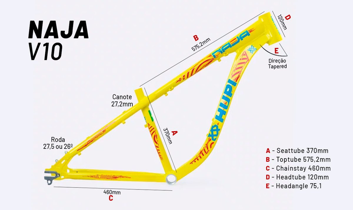 Quadro HUPI Naja V10 Amarelo Gancheira Horizontal