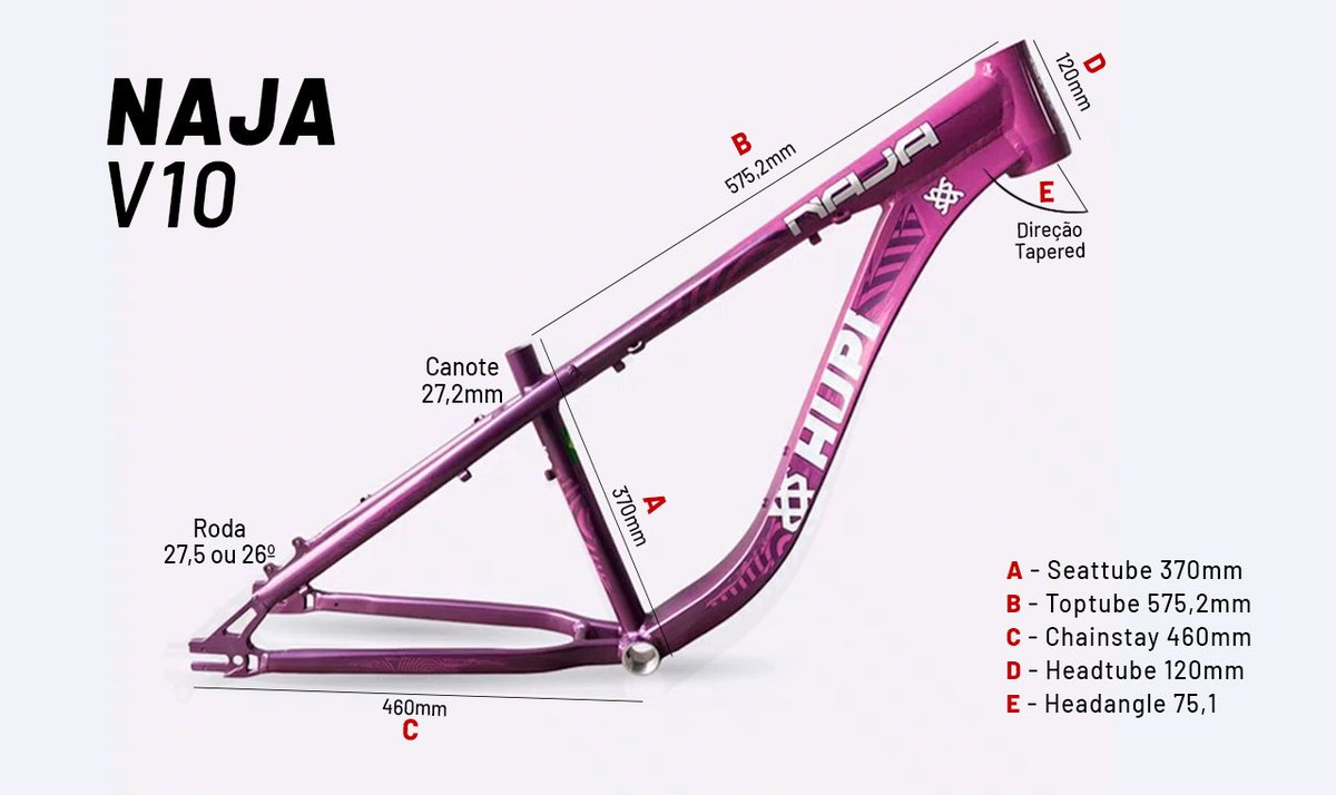 Quadro HUPI Naja V10 Roxo e Rosa Gancheira Horizontal