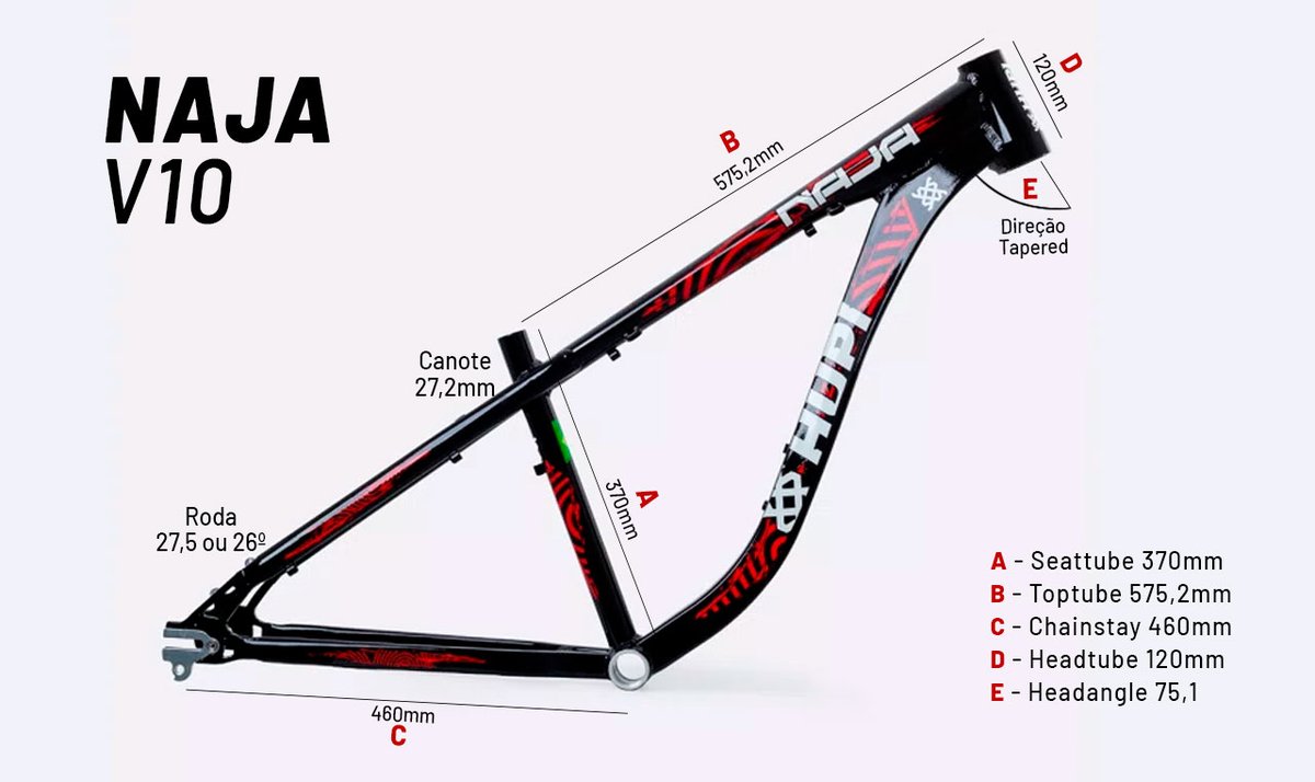 Quadro HUPI Naja V10 Preto Gancheira Horizontal