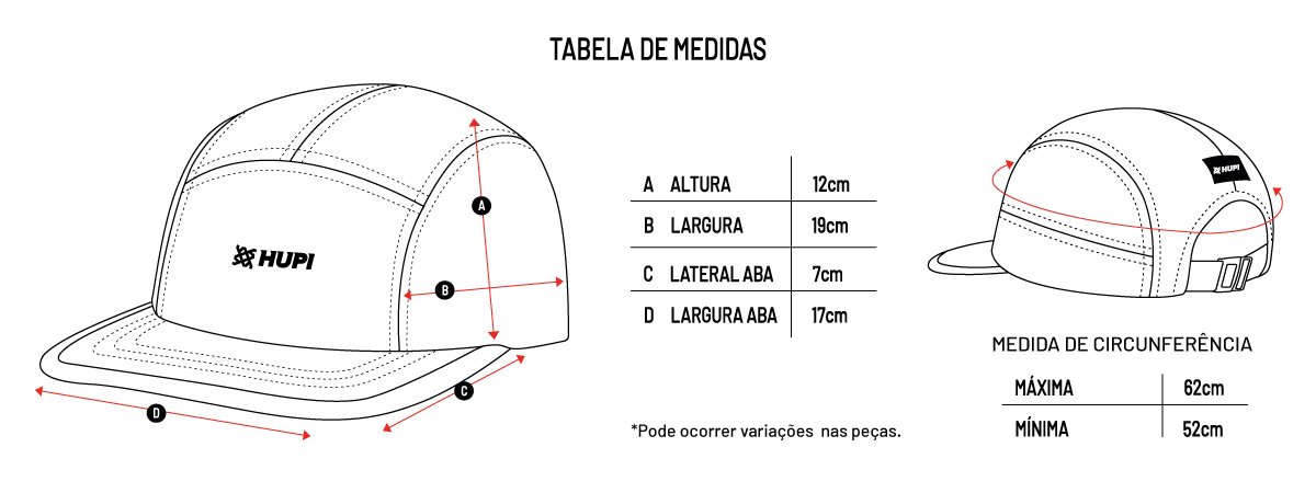 Boné HUPI Run Supreme Air Preto e Cinza