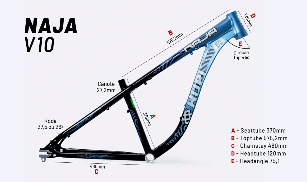 Quadro HUPI Naja V10 Preto e Cinza Gancheira Horizontal