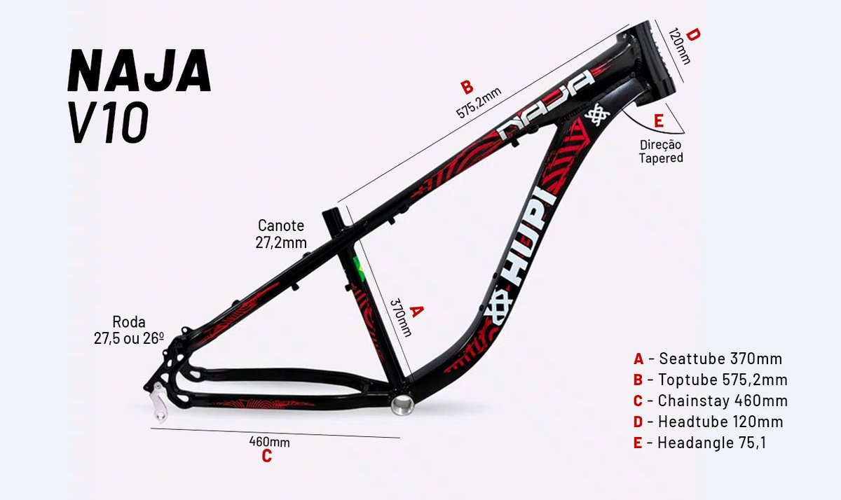 Quadro HUPI Naja V10 Preto Gancheira Vertical