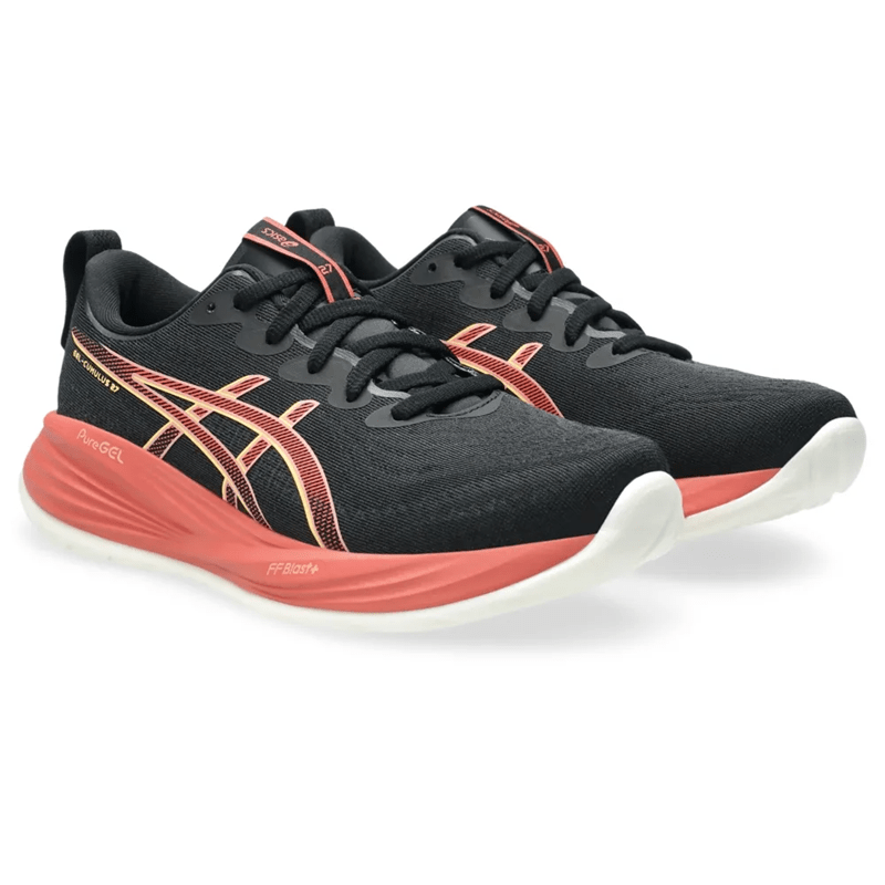 Tênis ASICS GEL-Cumulus 27 Feminino Preto/Coral Tênis ASICS GEL-Cumulus 27 Feminino Preto/Coral