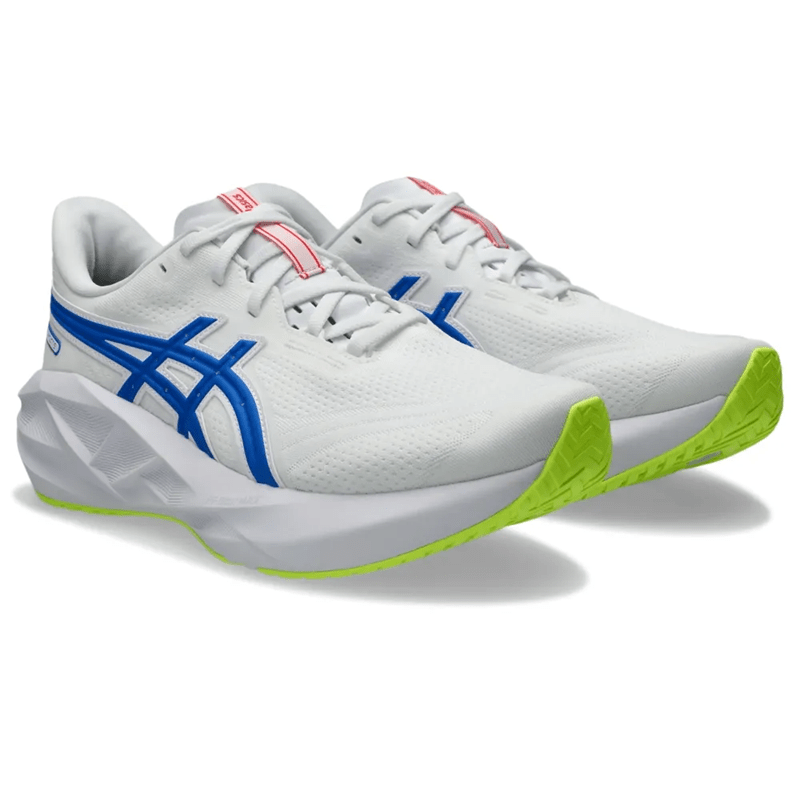 Tênis ASICS Novablast 5 ATC Masculino Branco/Azul Tênis ASICS Novablast 5 ATC Masculino Branco/Azul