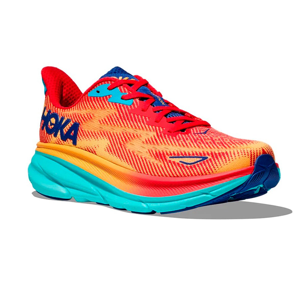 Tênis Hoka Clifton 9 Masculino Laranja e Azul Tênis Hoka Clifton 9 Masculino Laranja e Azul