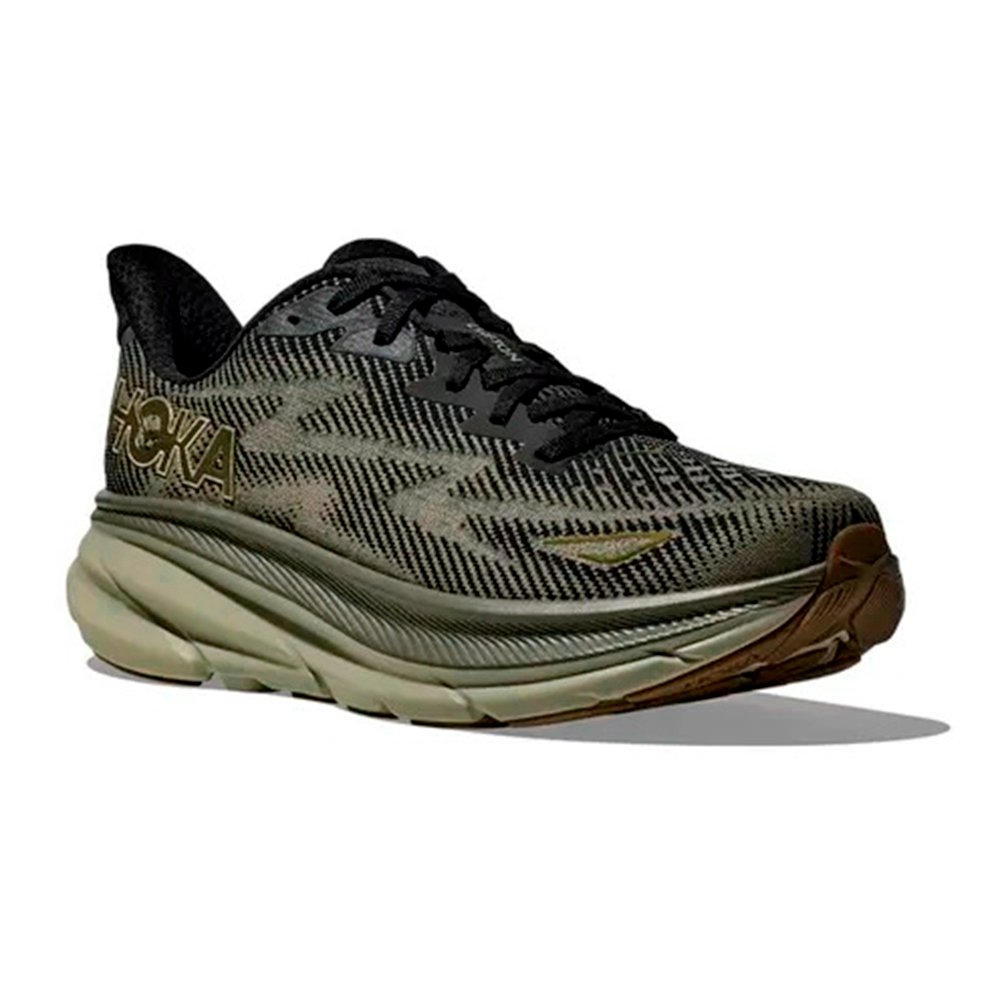 Tênis Hoka Clifton 9 Masculino Preto/Verde Tênis Hoka Clifton 9 Masculino Preto/Verde