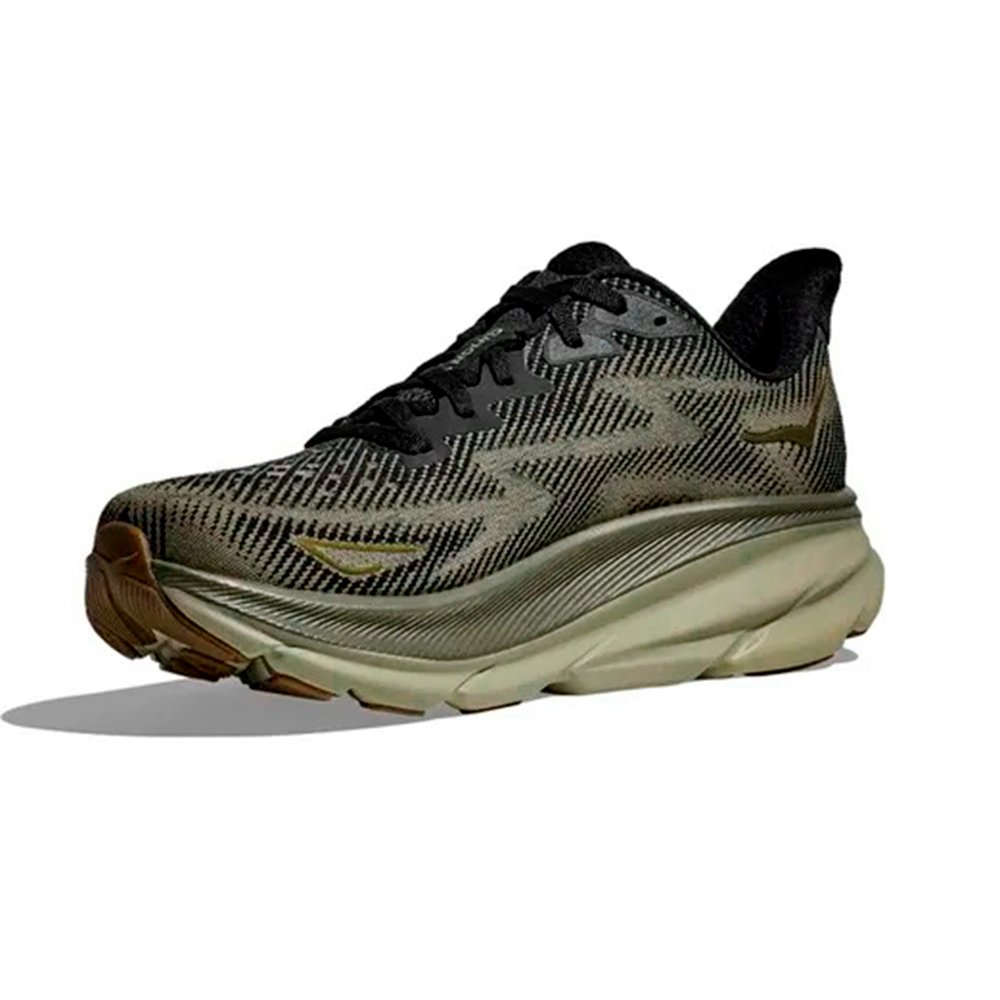Tênis Hoka Clifton 9 Masculino Preto/Verde Tênis Hoka Clifton 9 Masculino Preto/Verde