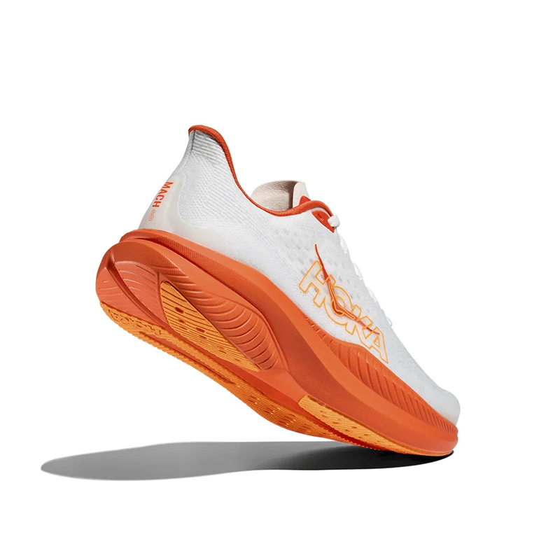 Tênis HOKA Mach 6 Masculino Branco/Laranja Tênis HOKA Mach 6 Masculino Branco/Laranja