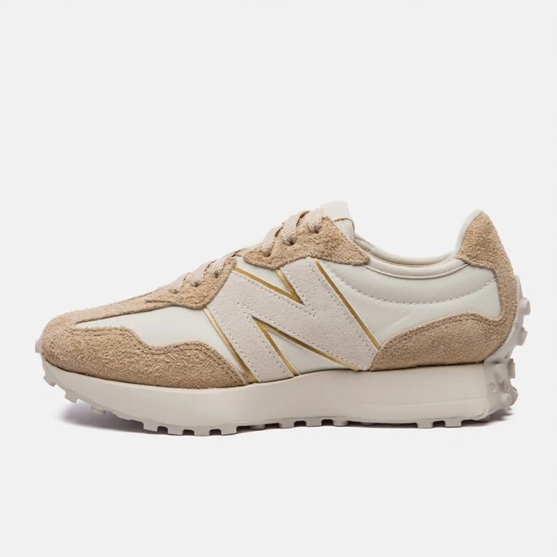 Tênis New Balance 327v1 Feminino Bege/Dourado Tênis New Balance 327v1 Feminino Bege/Dourado