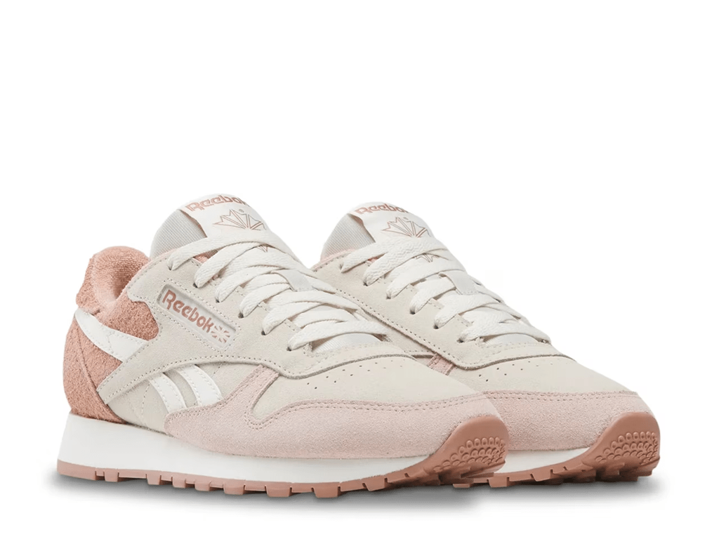 Tênis Reebok Classic Leather Feminino Bege/Rosa Tênis Reebok Classic Leather Feminino Bege/Rosa