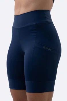 Bermuda de Compressão Feminina HUPI Run Longa Azul Marinho